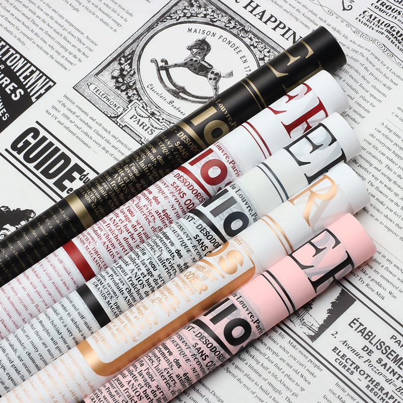 Huaxi Inglés papel hansu impermeable flor de embalaje material florista flores de ramos de embalaje