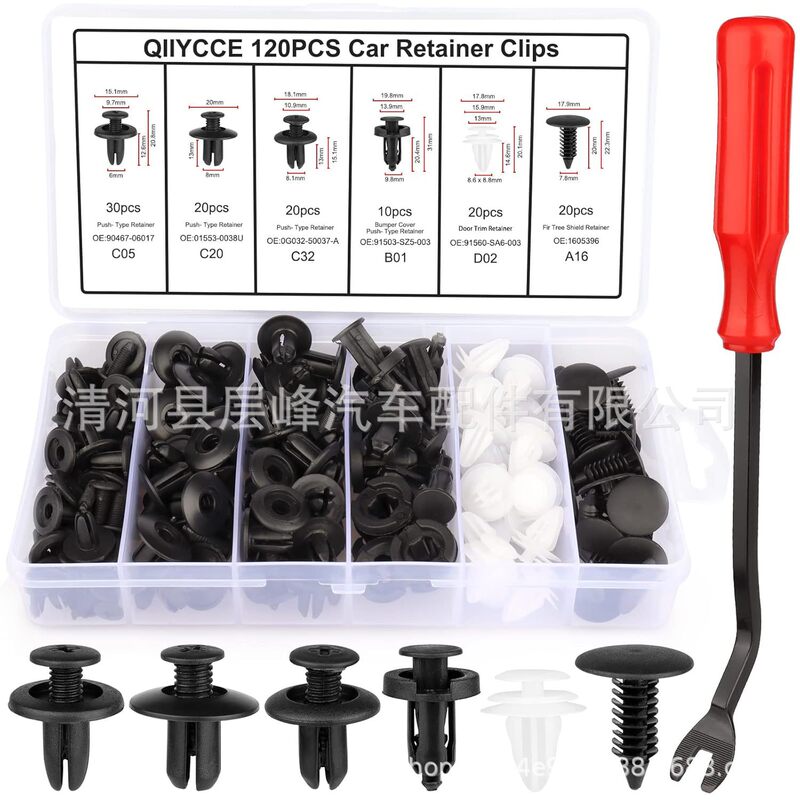 120Pcs Car Clips and Plastic Rivets -Suitable for Bumpers, Fenders and Most Car Models