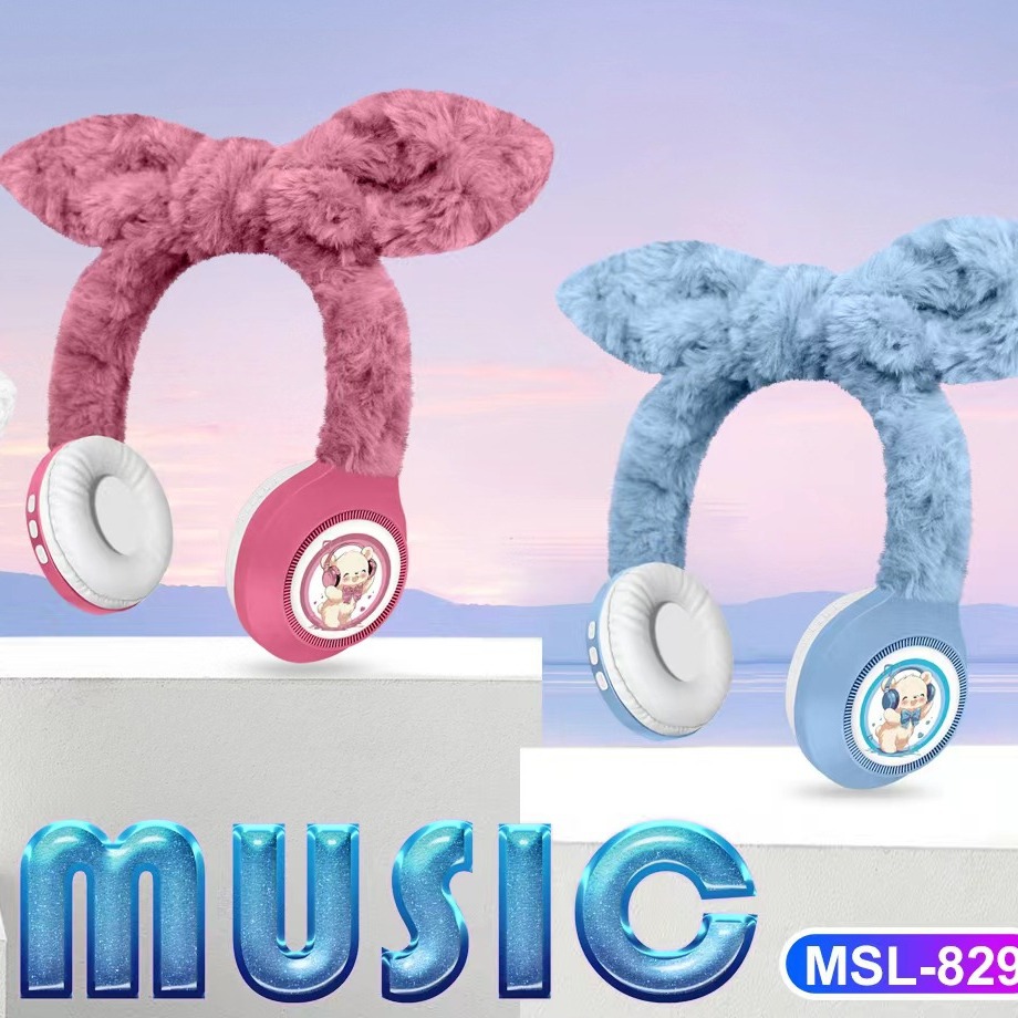 Nuevo MSL - 829 creativo de dibujos animados arco de peluche auriculares Bluetooth para niños inalámbricos regalos