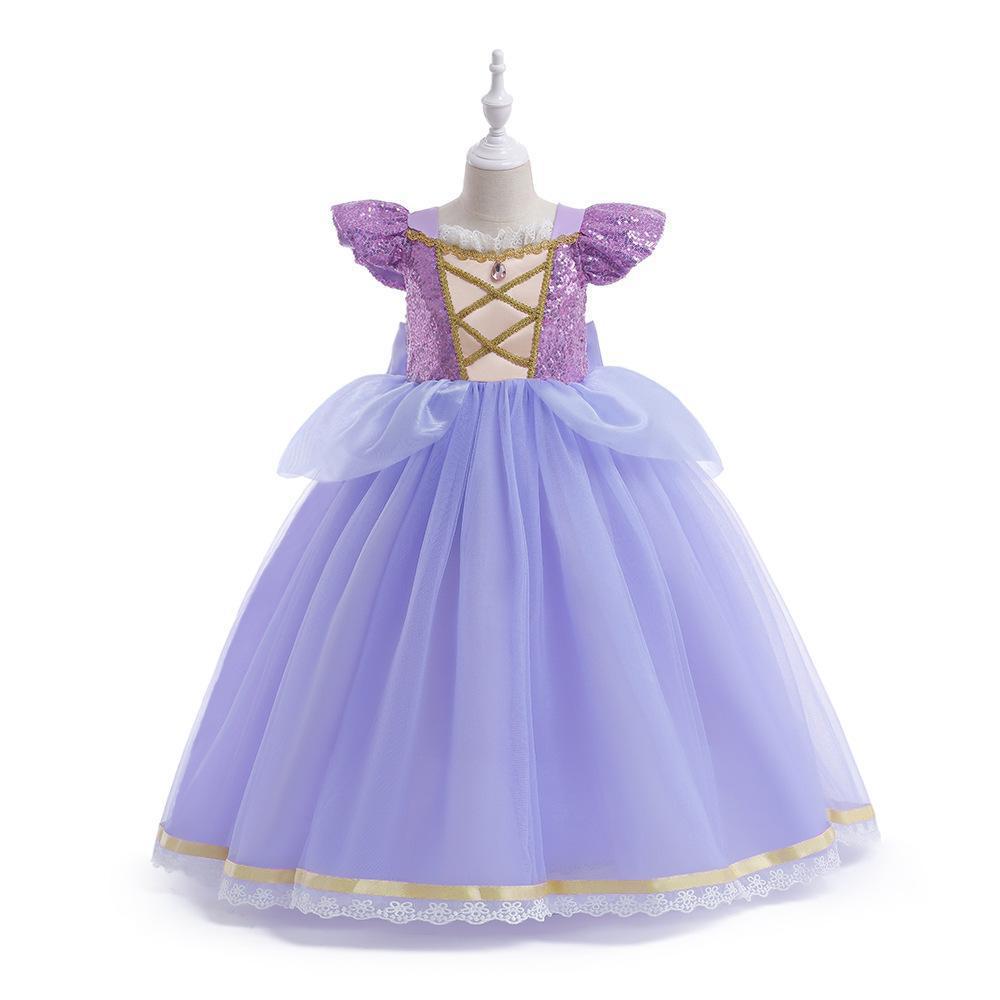 Rapunzel vestido cos vestido vestido vestido de niña vestido de belleza durmiente image 9