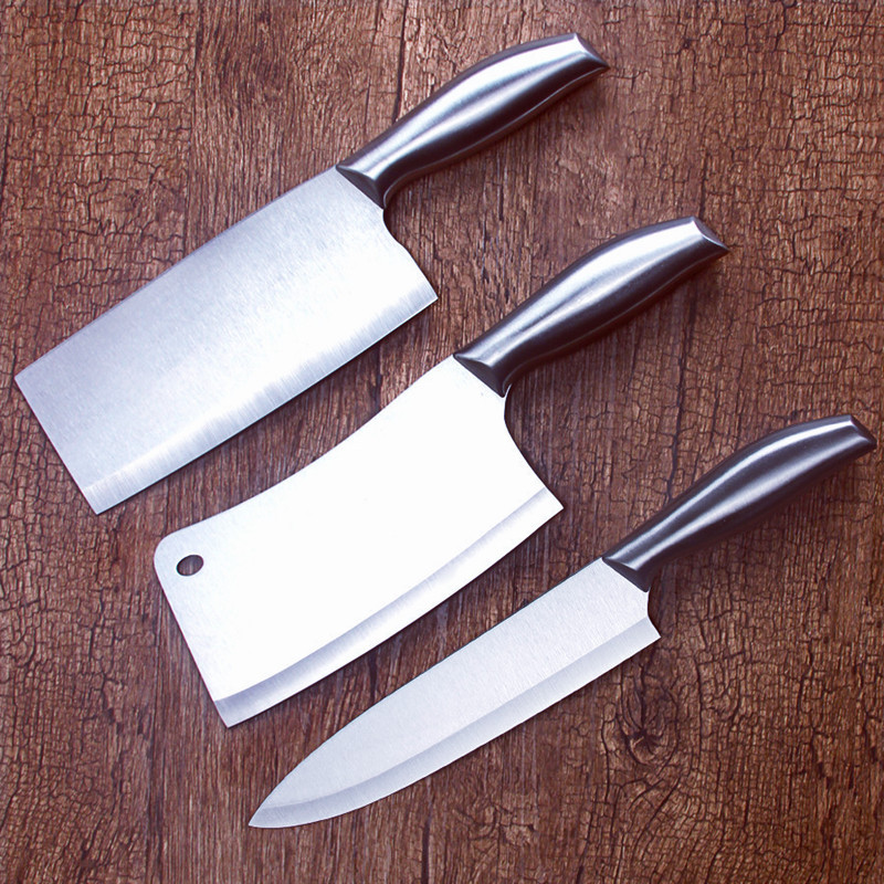 不锈钢菜刀家用一体钢刀阳江刀具组合套装锋利切片刀厨师刀砍骨刀