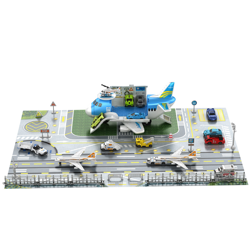 Penglebao aviones modelo de juguete simulación transporte aviones estacionamiento puede almacenar aviones de pasajeros coche niños P906-A