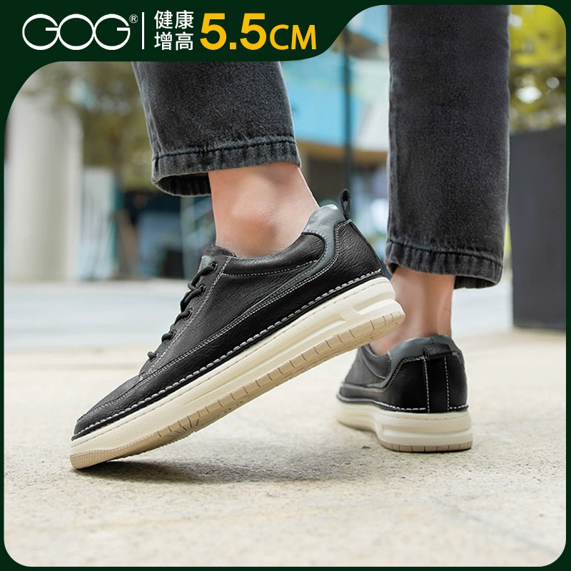Гао Гене обувь для мужчин, летняя дикая кожаная обувь, модная обувь, английская черная повседневная кожаная обувь