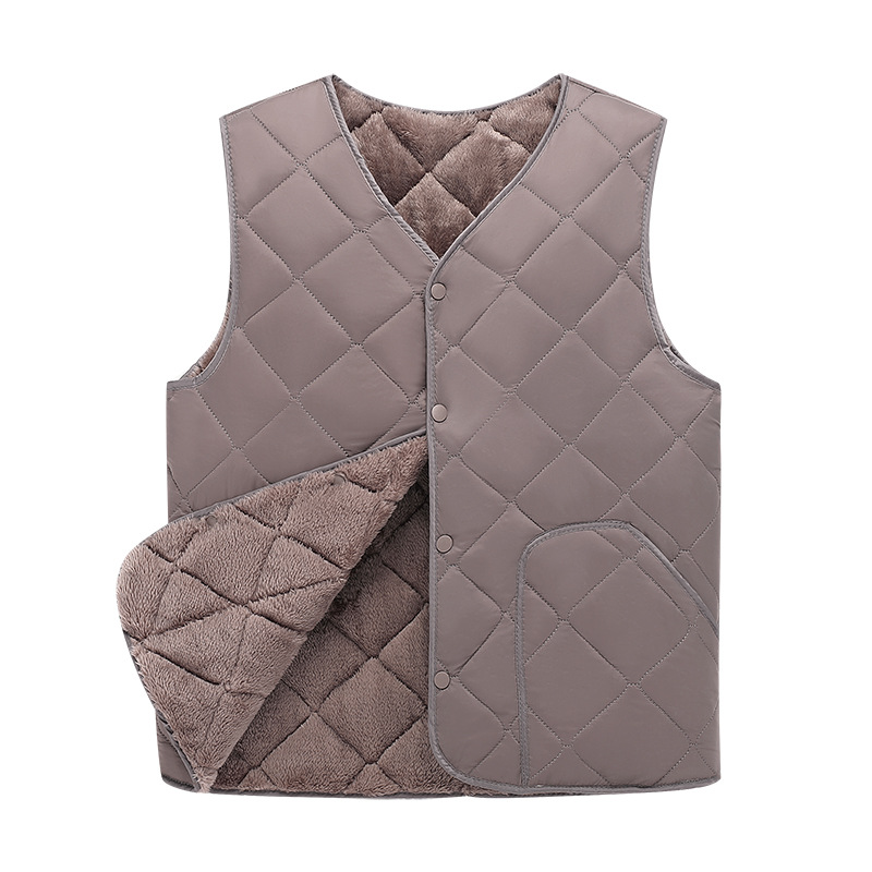 Algodón de pluma transfronteriza chaleco de caballo masculino para jóvenes calientes y delgados con camisa gruesa para hombros de otoño y invierno de mediana edad chaleco de vestir en el interior
