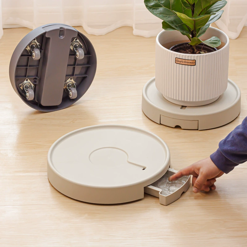 Цветочный горшок поднос основание большой пластиковый водяной диск утолщение невидимый шкив, движущийся универсальный колесо