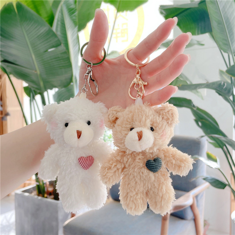 Soft Cute Blush Bear Pendant Cute Baby Bear Teddy Bear Plush Doll Bag Accessories Keychain