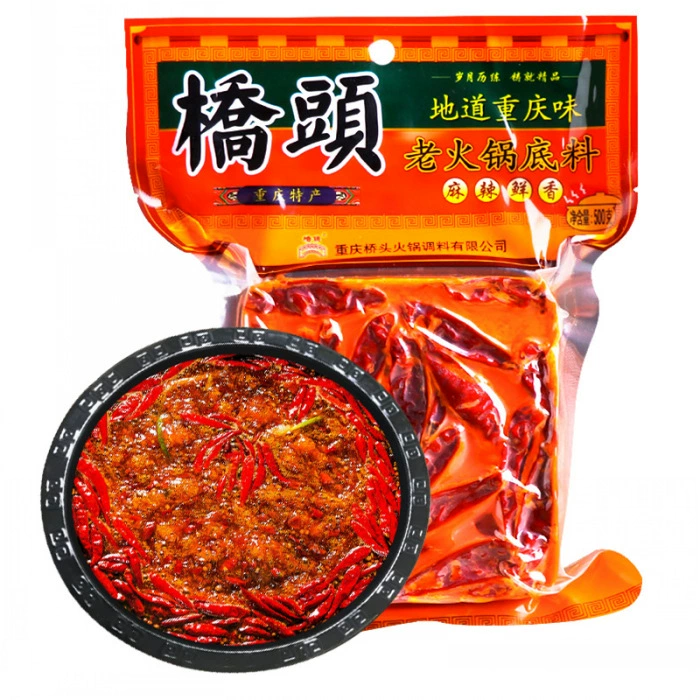 Qiaotou Chongqing Sheou Sheou Hotpot 500g Старый горячий горшок острый горячий горшок