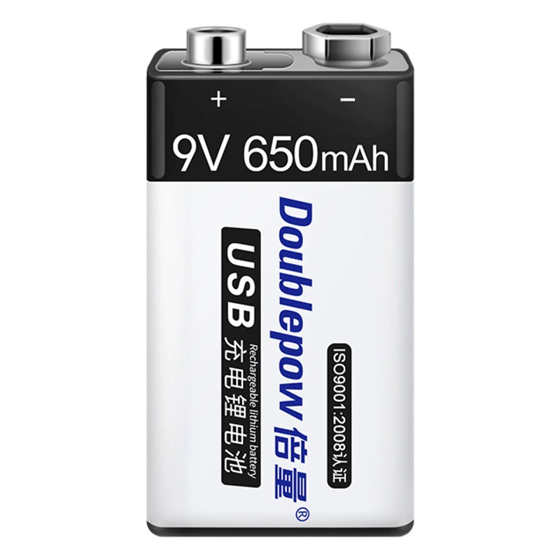 Двойная емкость, перезаряжаемая батарея 9 В, 6F22, литий-ионная квадратная батарея для мультиметра CCC, без ртути, экологически чистая батарея, порт C, 3700 мВтч