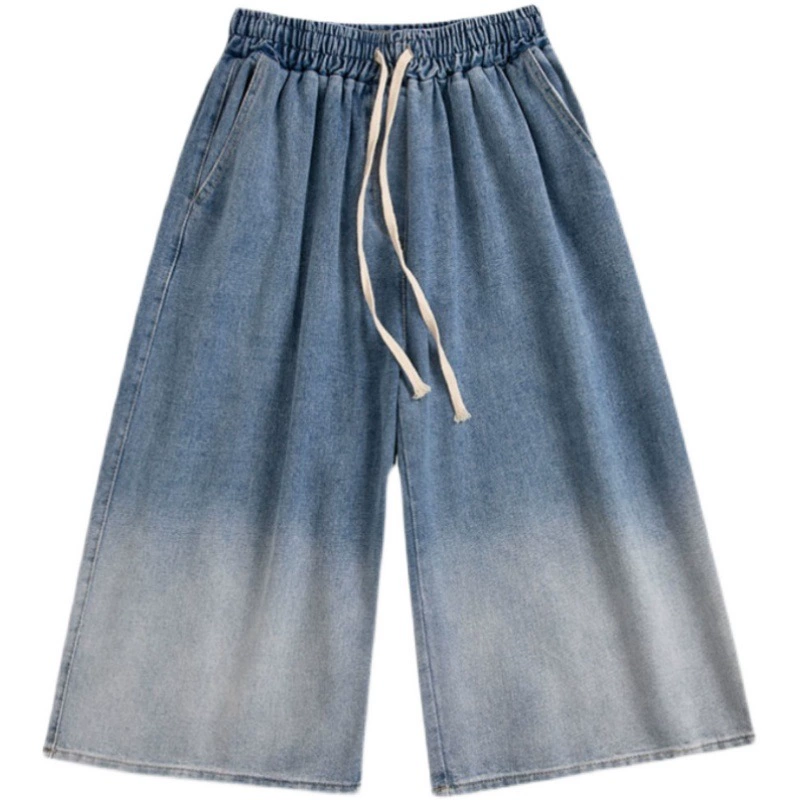 Tide, denim trousers, gradient, loose straight fit, oversize