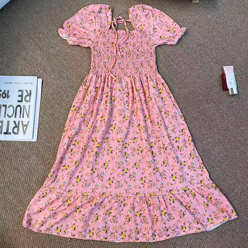 Southeast Asia Cross-border E-commerce 2025 Summer Sweet French Retro High Waist Slimming Women's dress Factory Outlet Southeast Asia Cross-border E-commerce 2025 Summer Sweet French Retro High Waist Slimming Women's dress Factory Outlet