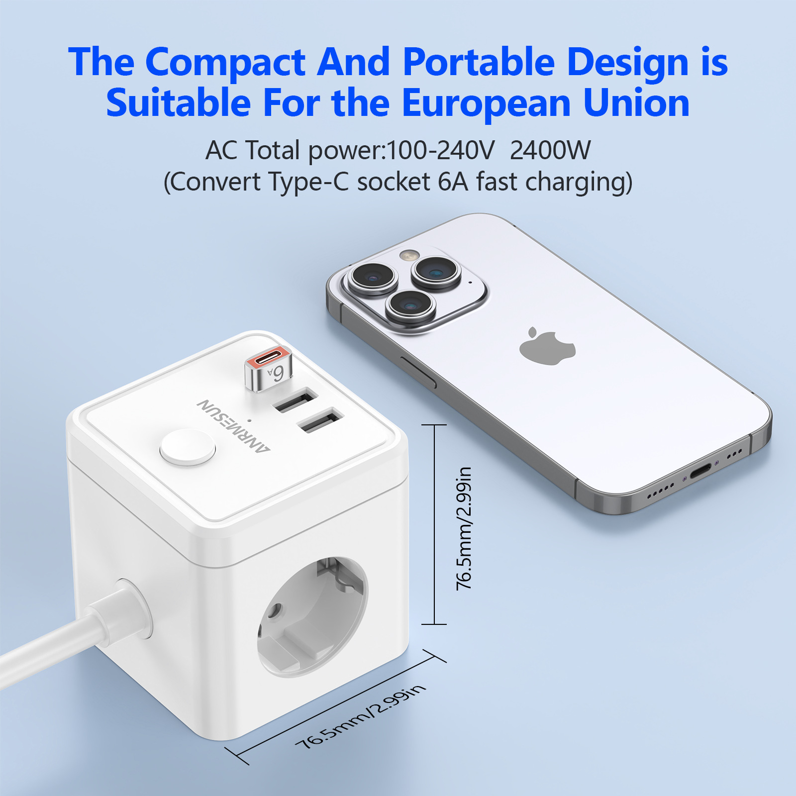 欧规魔方欧规旅游插座 欧规插排，带USB充电欧规排插