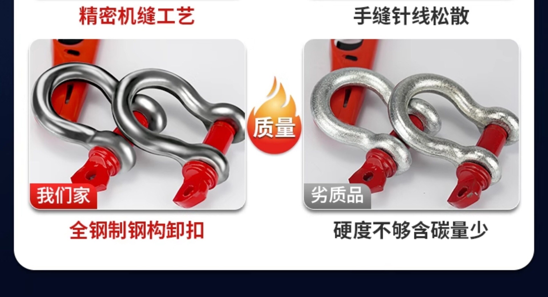 Suitable for car towing ropes, off-road use, SUVs, heavy-duty trucks, high-strength rescue and towing ropes