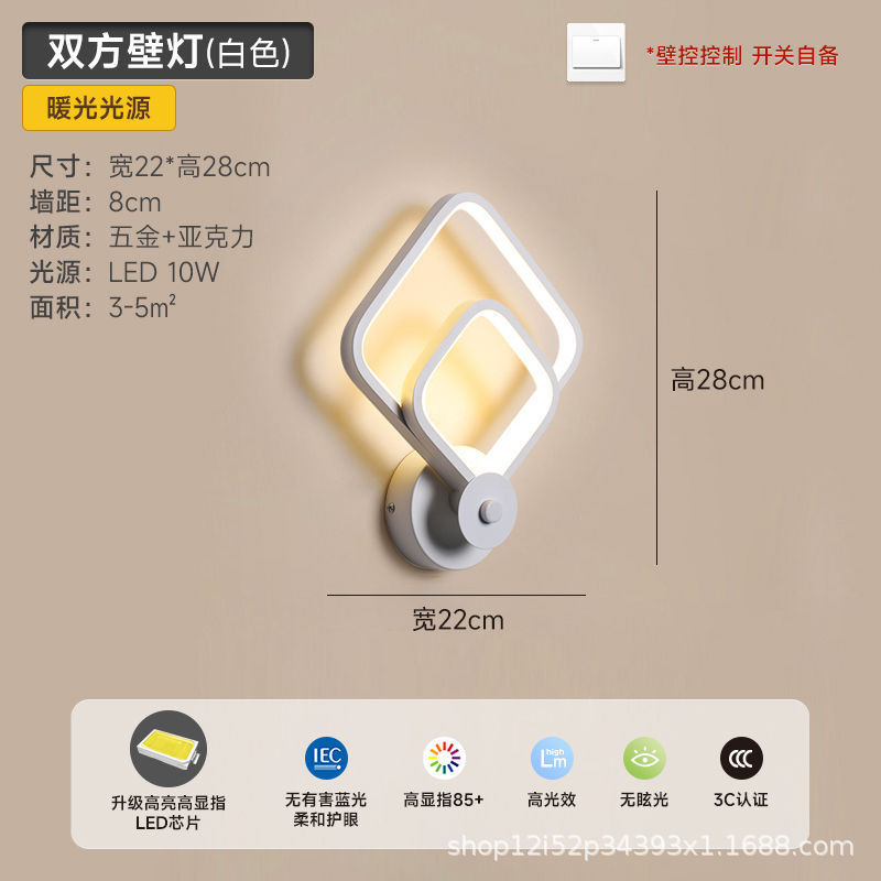 Las luces blancas de ambos lados de la pared son ambiguas.