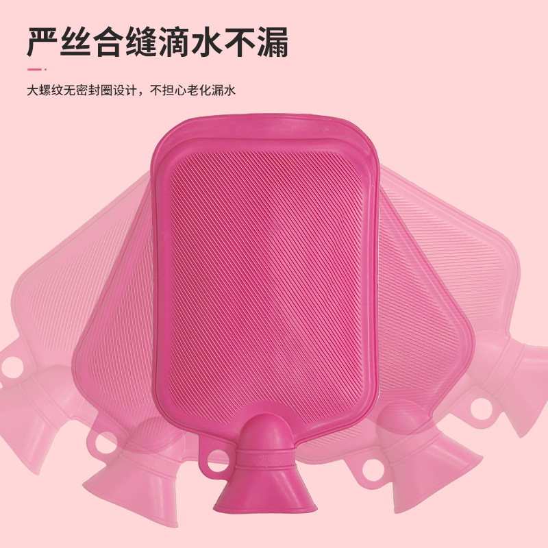 Lexuerer goma bolsa de agua caliente inyección de agua hogar a prueba de explosiones gran capacidad de riego compresa caliente anticuado bolsa de agua caliente con orejas al por mayor