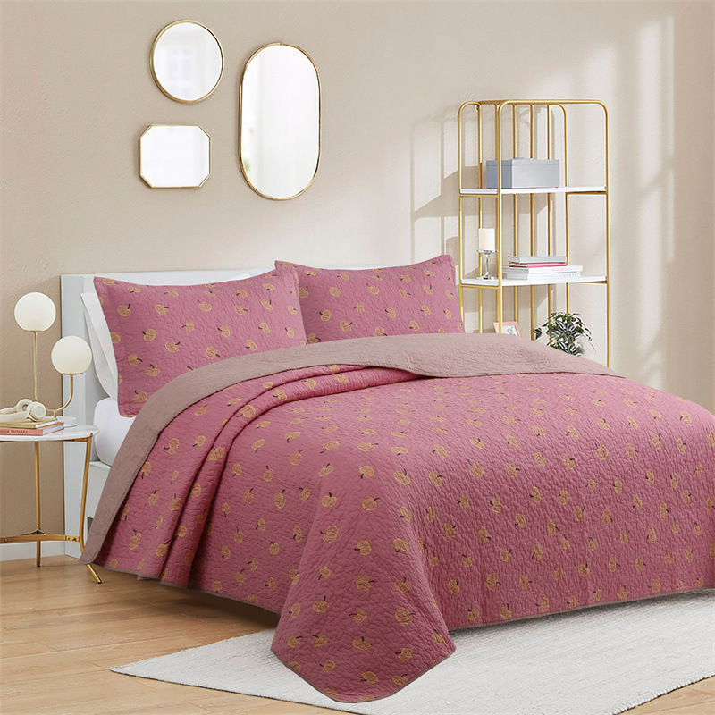 Quilted Bedding Set - Pure Cotton Embroidered Summer Quilt_voghion.com