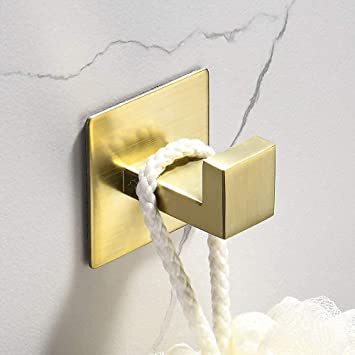 Punch-free Golden Coated Hook Self-adhesive Towel Hook Paste Door Hook Bathrobe Hook Wall Hook