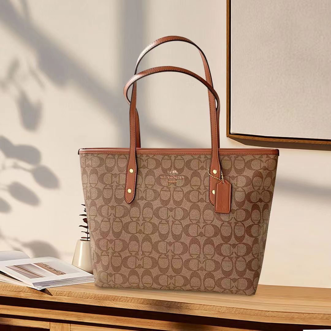 Classic Presbyopic Shopping Bag with Label City30/33 Tote Bag Women's Large Capacity Shoulder Bag Handbag Commuter Bag