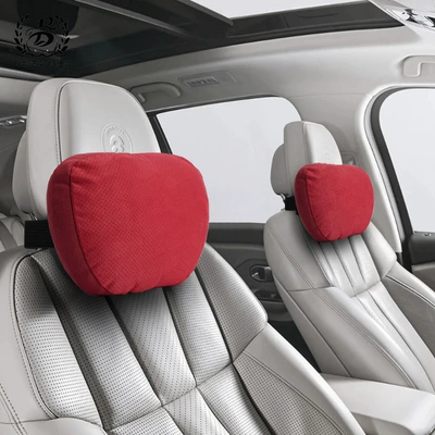 Pillow Perforated Breathable Seat — Headrest - upgraded-punched-suede-volcanic-red-two-pack