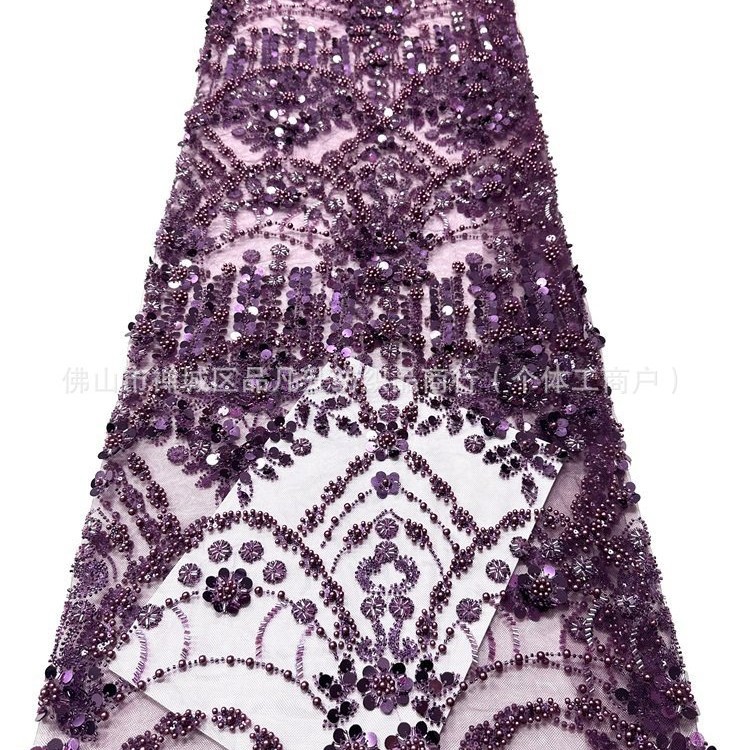 Nuevo Amazon transfronterizo de alta sensación tela de vestido francesa sexy cabina de hadas cuentas de tela de sequilla