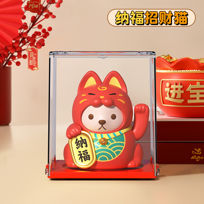 Gato de la suerte solar pequeño gato de la mano de la energía de la luz gato mini gato interior del coche regalo de la oficina decoración de apertura