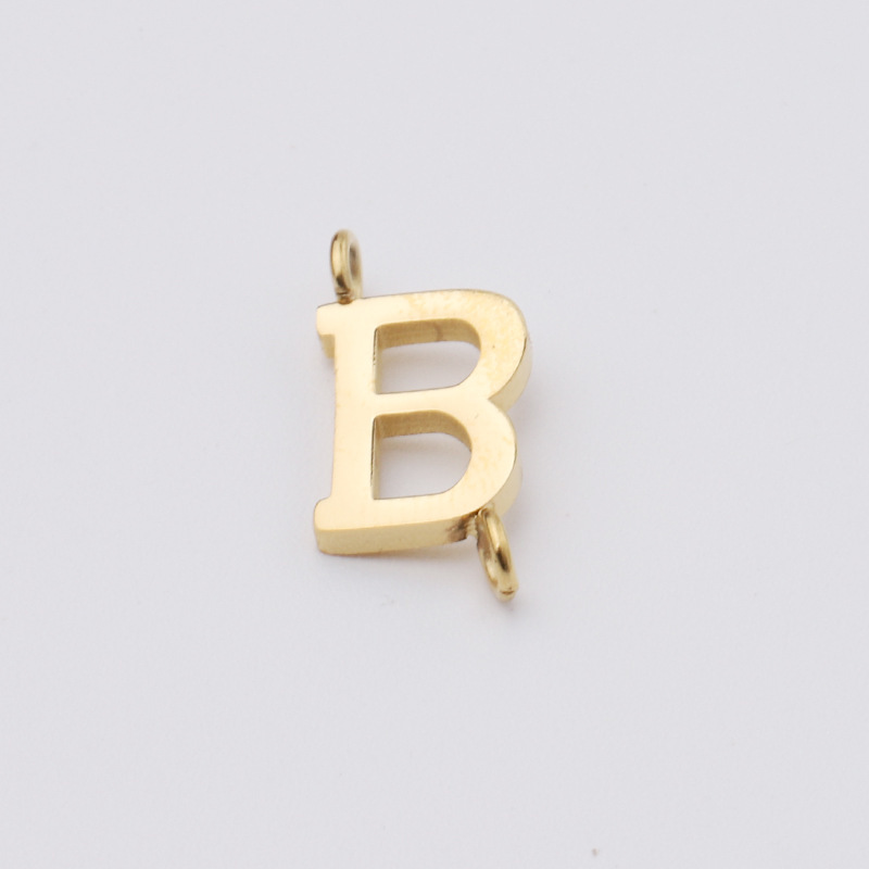 1 Piece Stainless Steel None 18K Gold Plated Rose Gold Plated Letter Pendant display picture 2