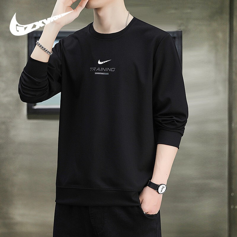 Men's Clothing 2025 Autumn Long-Sleeved Sweatshirt Men's Versatile Outdoor Sports Casual Round Neck Solid Color Couple Loose Top Women's