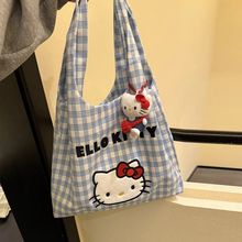 可爱风kitty夏季百搭通勤大容量帆布包手提袋单肩斜挎包新款挎包