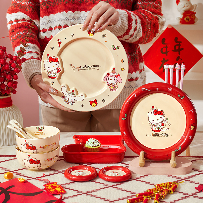 Sanrio Cute Tableware Set, New Year Gift, Household Plates, Housewarming Birthday Gift Box for Girls Sanrio Cute Tableware Set, New Year Gift, Household Plates, Housewarming Birthday Gift Box for Girls