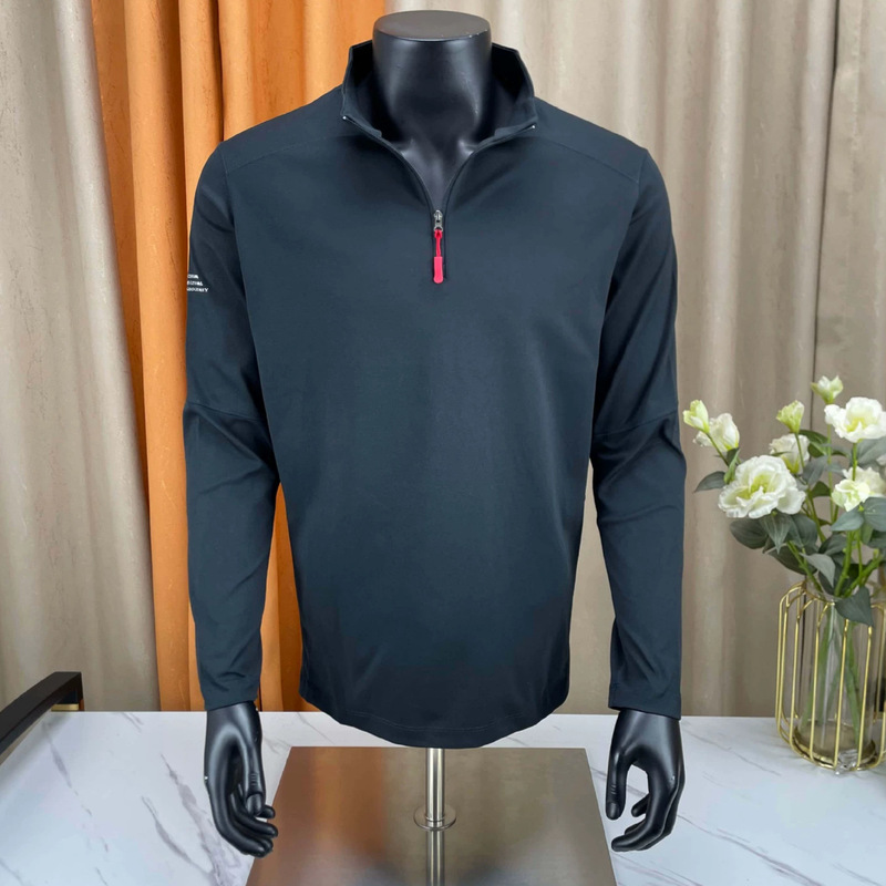 B Yinjia's new autumn outdoor sports quick-dry long-sleeve men's half-zip running fitness top with stand-up collar casual sweatshirt