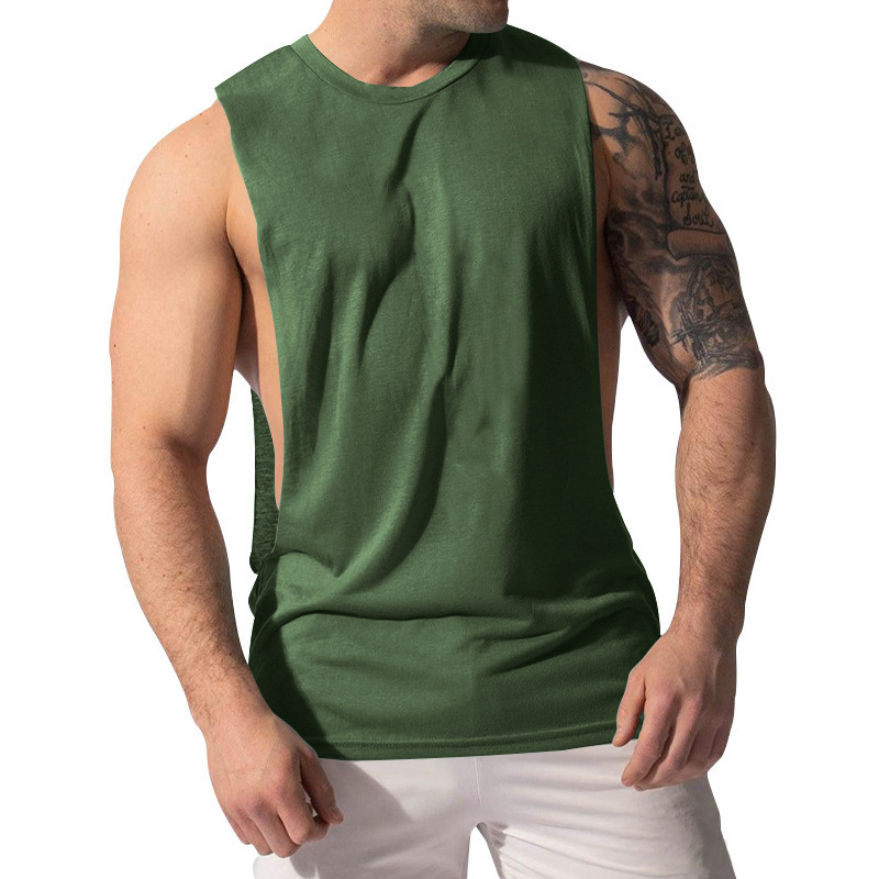 2023 verano nuevo tamaño europeo chaleco sin mangas de los hombres Comercio exterior suelta deportes casual moda color sólido chaleco