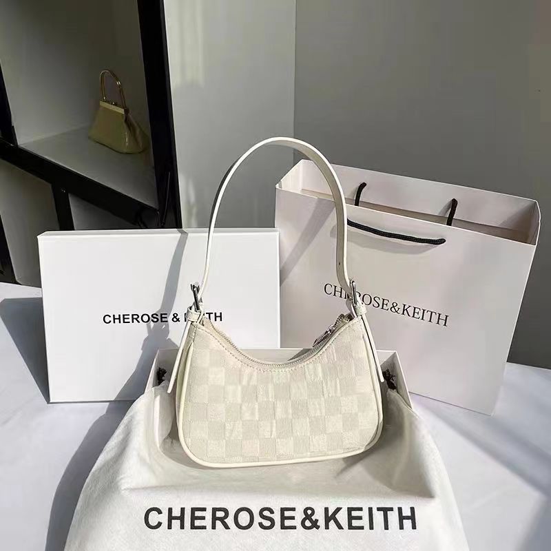 CHROSE&KITH小眾奶油月牙包女秋冬高級感法棍單肩包腋下包2023款