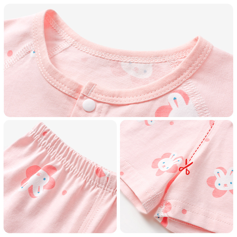 Bebé de manga corta traje de verano cardigan de algodón para niños dividido verano Delgado niños y niñas de dos piezas ropa de bebé