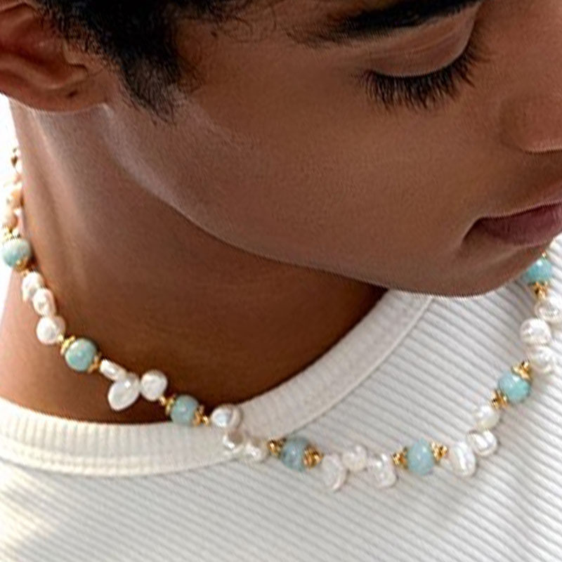 Organic necklace from pearl for men and women
