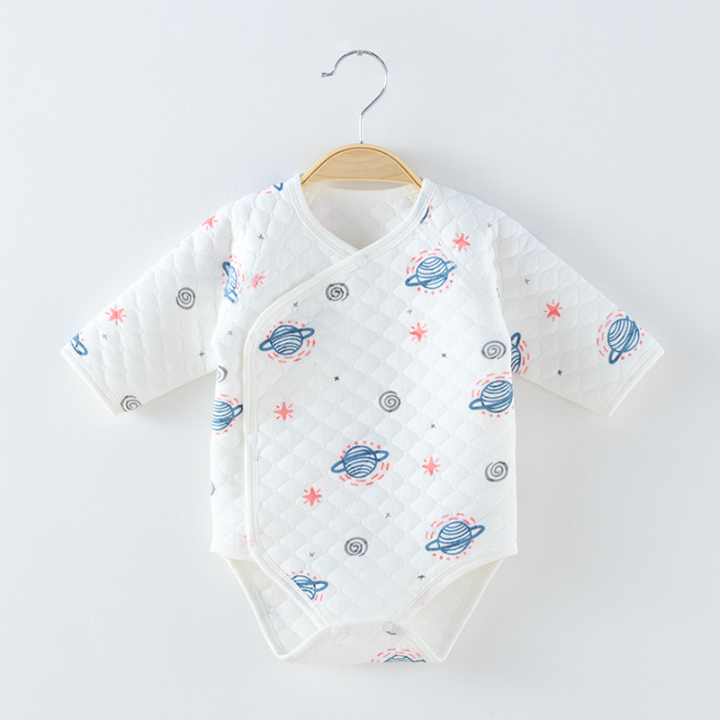 Bebé recién nacido vaina algodón recién nacido bebé primavera y otoño invierno ropa manga larga tocando fondo sin hueso mono mameluco