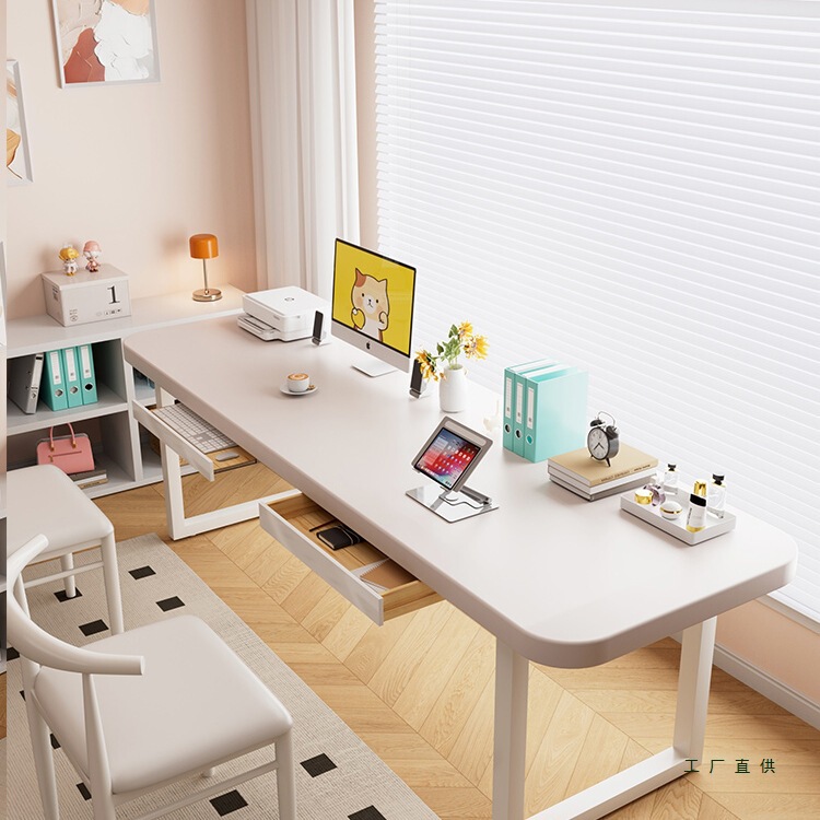 Solid Wood Computer Desk Bedroom Home Long Table Study Table Rectangular Desk Simple Double Cream Style Desk Solid Wood Computer Desk Bedroom Home Long Table Study Table Rectangular Desk Simple Double Cream Style Desk