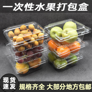 Fruit Box Plastic with Lid Disposable Fruit Cutting Box Transparent Fresh Supermarket Special Packaging Box Wholesale