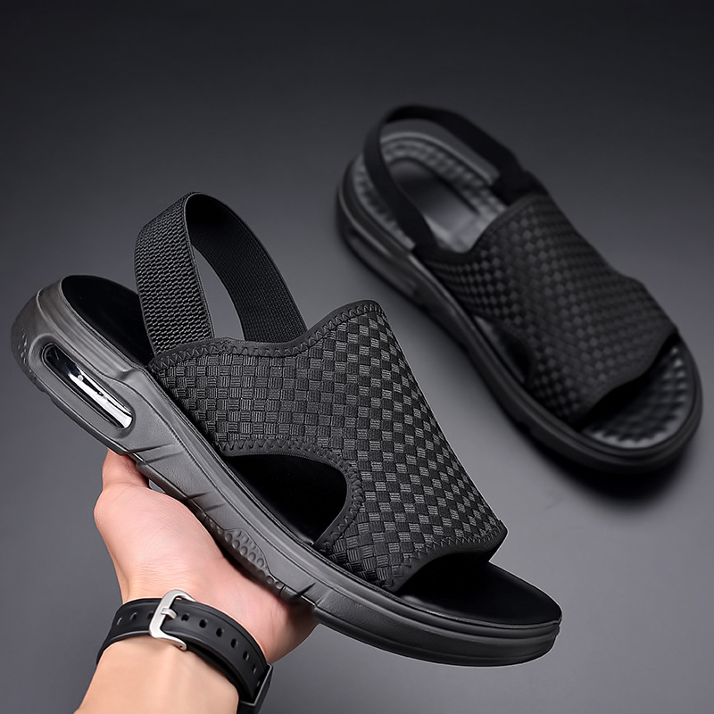 Heightened Air Cushion Sandals Men's Summer Casual Sports Outwear Beach Korean-style Dual-use Sandals and Slippers Men's Trendy Deodorant