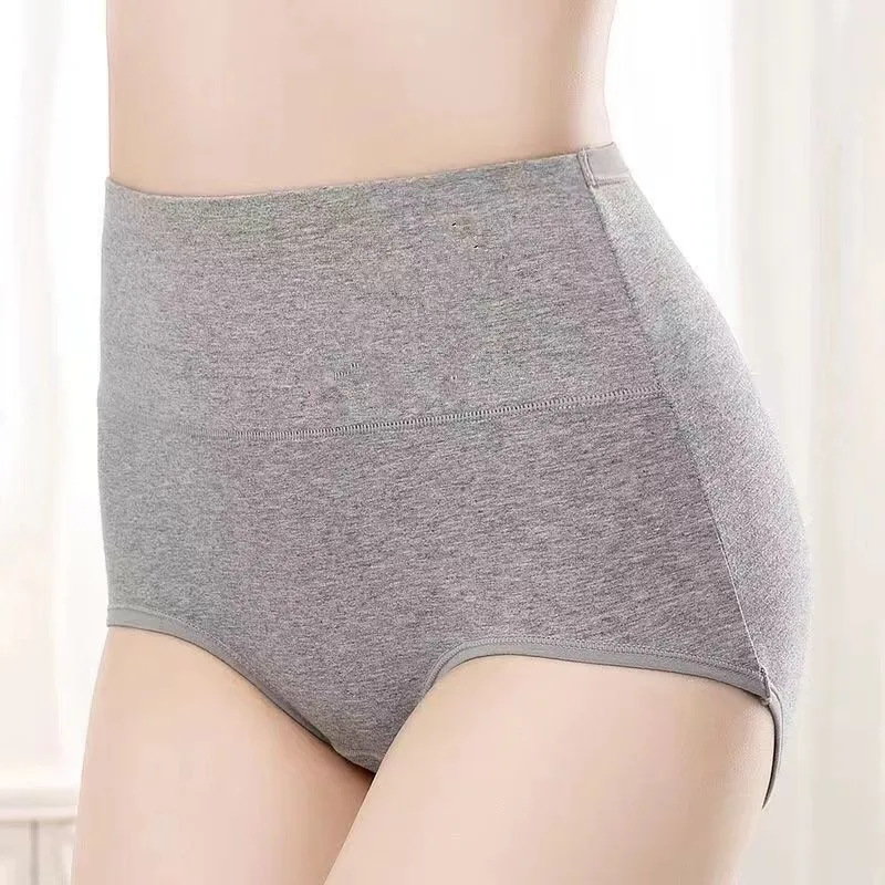 Women's Pure Cotton High Waist Sexy Graphene Antibacterial Panties Women's Pure Cotton Postpartum Abdominal Solid Color Shorts Briefs