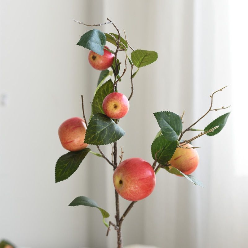 Simulated Fruit Apple Branch Red Fuji Home Living Room Decoration Photography Props Fake Fruit Simulated Flowers