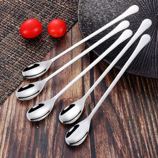 ♡ 304 Stainless Steel Long Handle Spoon Mixing Spoon Commercial Chef Seasoning Spoon Baby Cute Metal Food Supplement Spoon