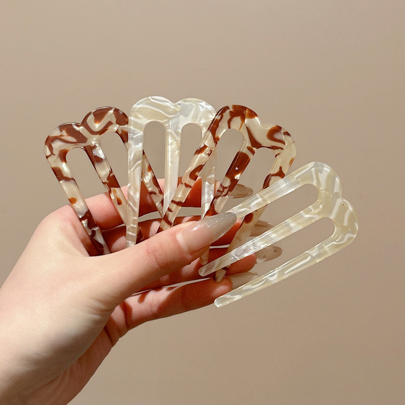 Nueva horquilla china en forma de U para mujer, horquilla de alto nivel, cabeza de bola, inserto para el cabello, tocado de horquilla simple diario moderno