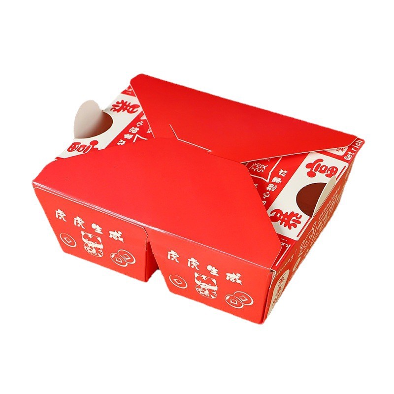 En stock gratis-descuento comercial coreano frito caja de pollo espesado desechable para llevar pollo chuleta pollo ARROZ FLOR caja de embalaje comida caja de almuerzo
