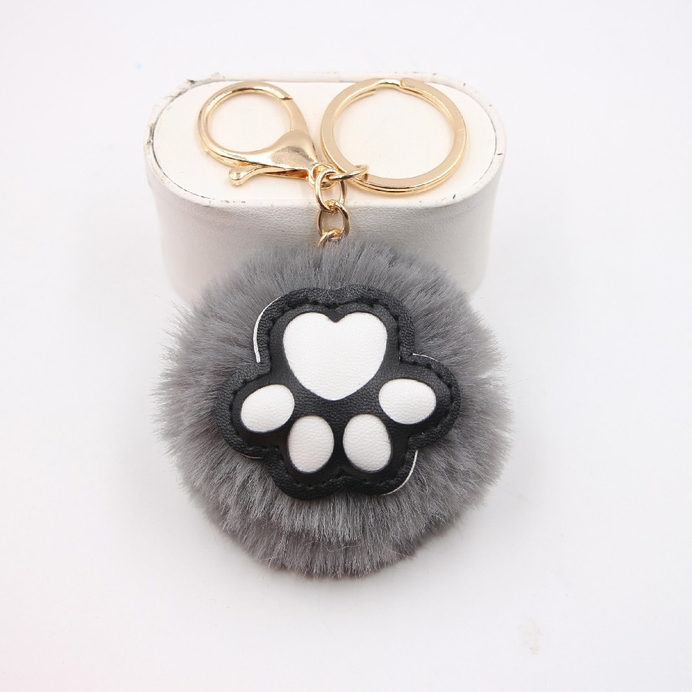 Cute Cat's Claw Keychain Pendant Schoolbag Wallet Bear Paw Plush Pendant Jewelry display picture 12