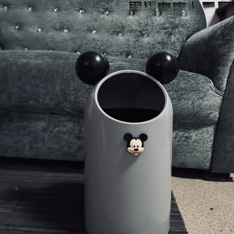 Creative Mickey's New Trash Can, Wastebasket, Household Style, High-Looking Toilet, Living Room, Cartoon, Cute Bedroom, Kitchen