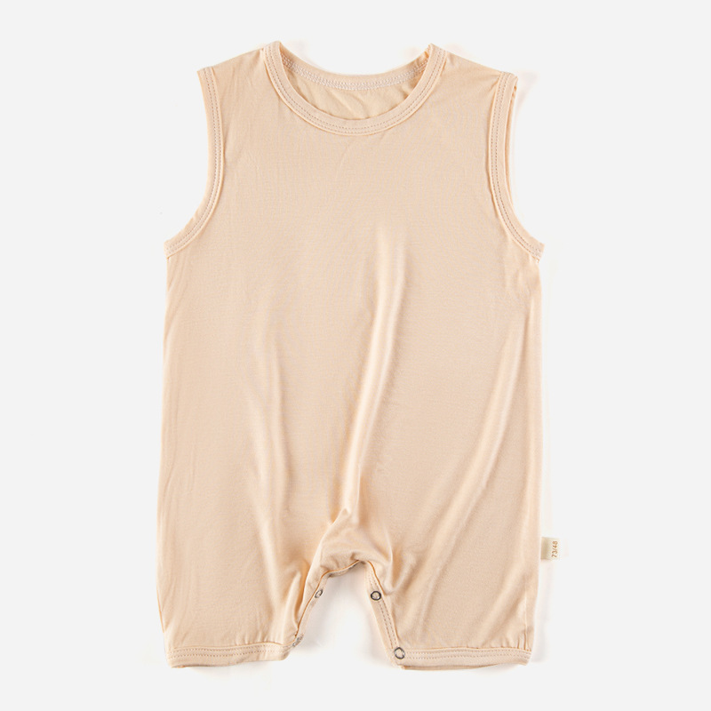 Bebé mono 2023 verano modal fina seda de hielo chaleco sin mangas corto mameluco recién nacido mameluco del bebé