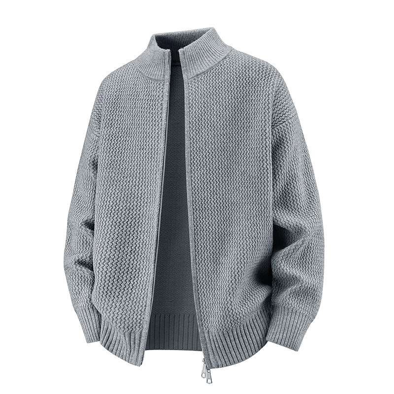 Herren-Cardigan mit Wellenmuster – Oversized-Pullover mit offener Vorderseite, weiche Modalmischung, kuscheliges Winter-Layering-Teil für Casual & Streetwear_voghion.com