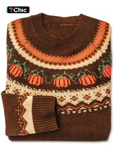 V 71165 Halloween Pumpkin Jacquard Sweater �Ϲ��Ứë��
