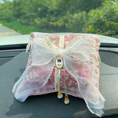 Cross-Border Best-Selling Car Bamboo Charcoal Fragrance Sachet for New Cars to Remove Formaldehyde and Odors in New Homes and Cars (Aktiv kömürlü qoxu uducular) - houndstooth-bamboo-charcoal-bag-pink-double-layer