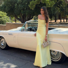 YJ24661PFO欧美跨境性感露背绑带连衣裙2025夏季新款爆款女装长裙