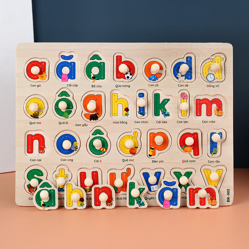 Juguete de rompecabezas cognitivo de madera para niños con números, letras, animales y tráfico, personalizable para suministro a vendedores ambulantes.